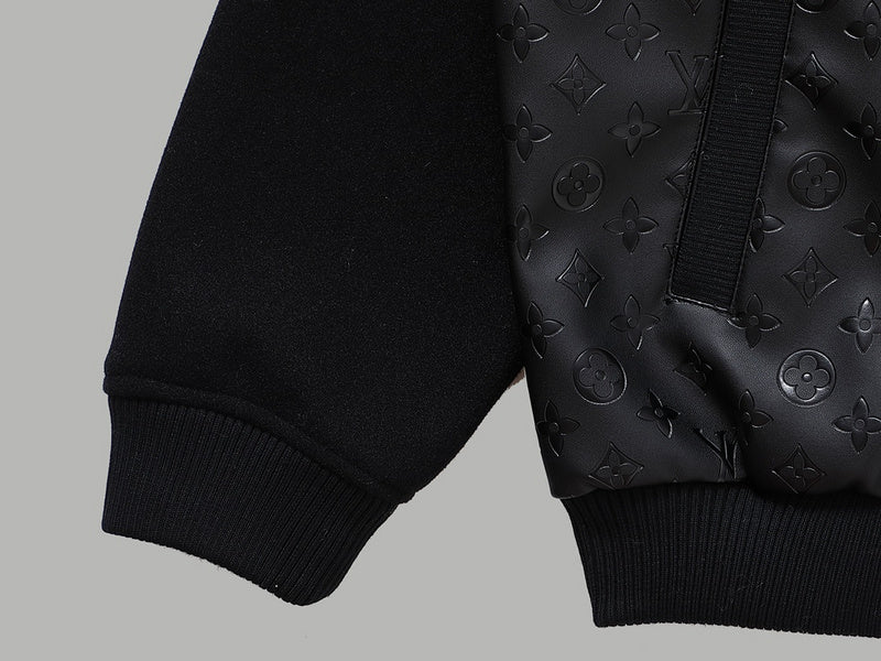 Front view of Louis Vuitton luxury clothing with signature branding