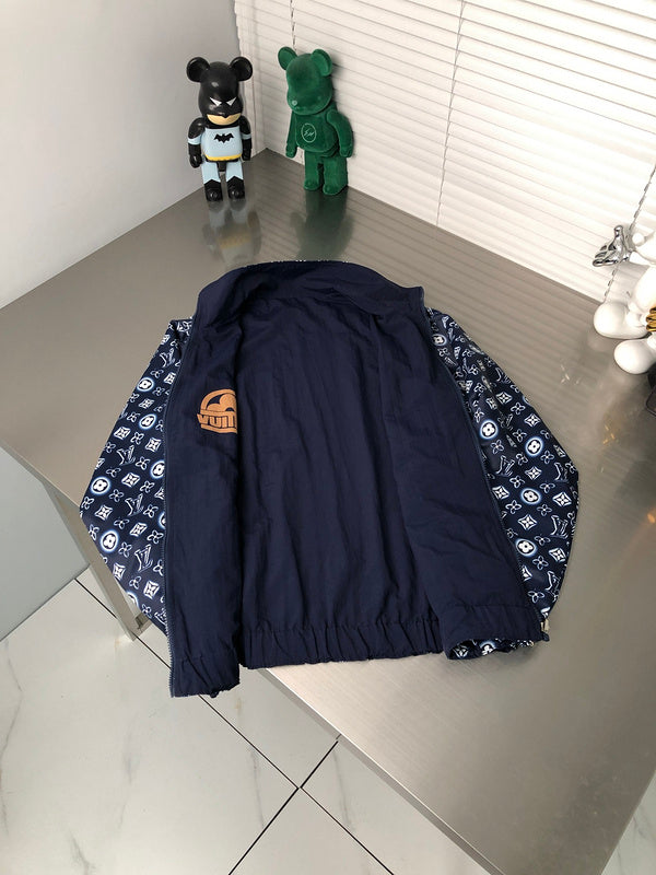 Front view of Louis Vuitton luxury clothing with signature branding