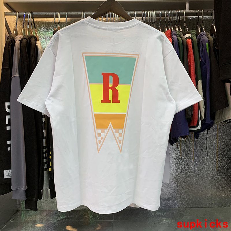 Side profile of Rhude luxury clothing with tailored silhouette