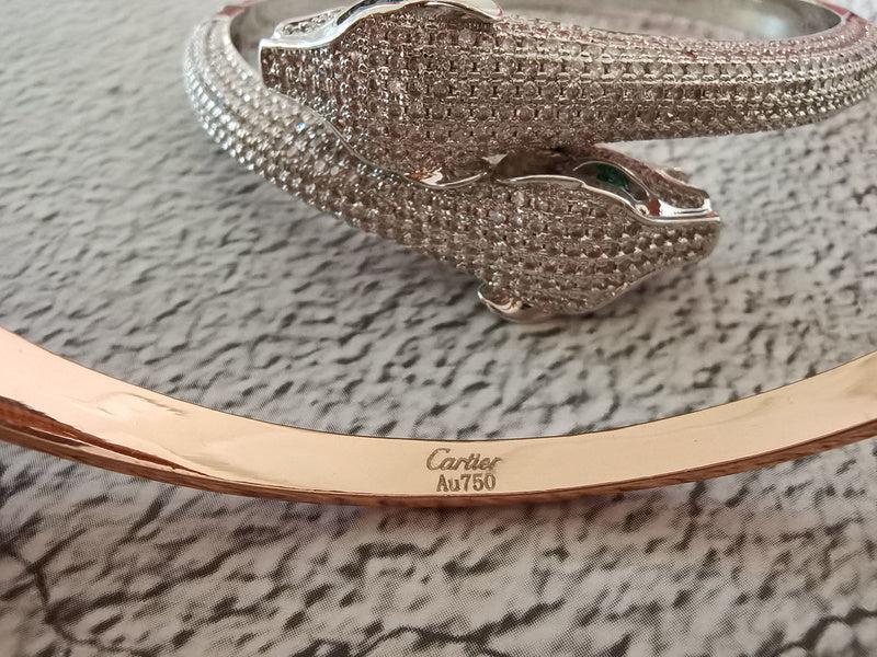 Side view of Cartier unisex jewelry piece