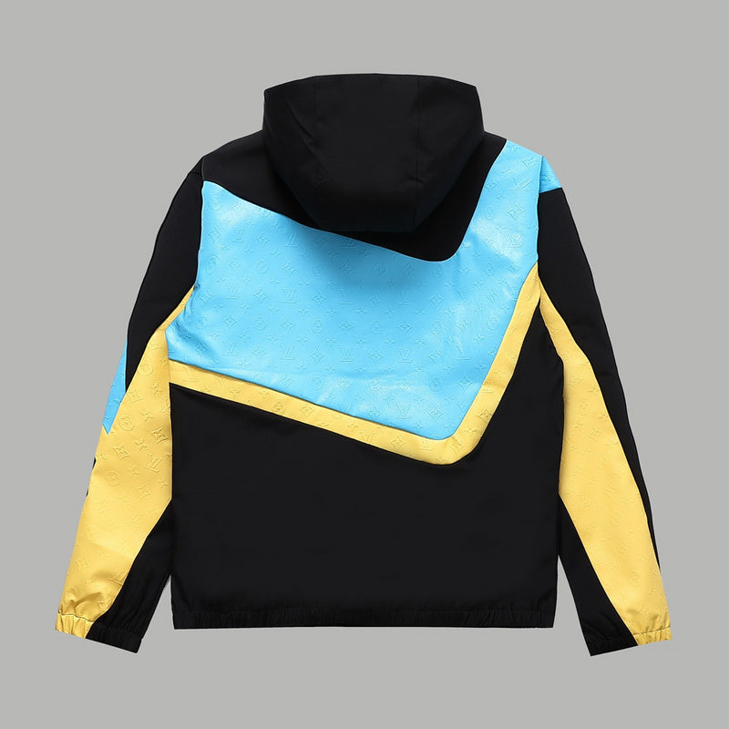 Side profile of Louis Vuitton luxury clothing with signature branding