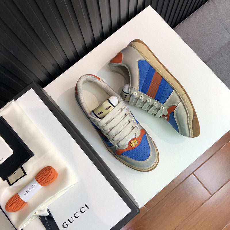 Gucci neutral cream luxury sneakers view 6 breathable knit upper