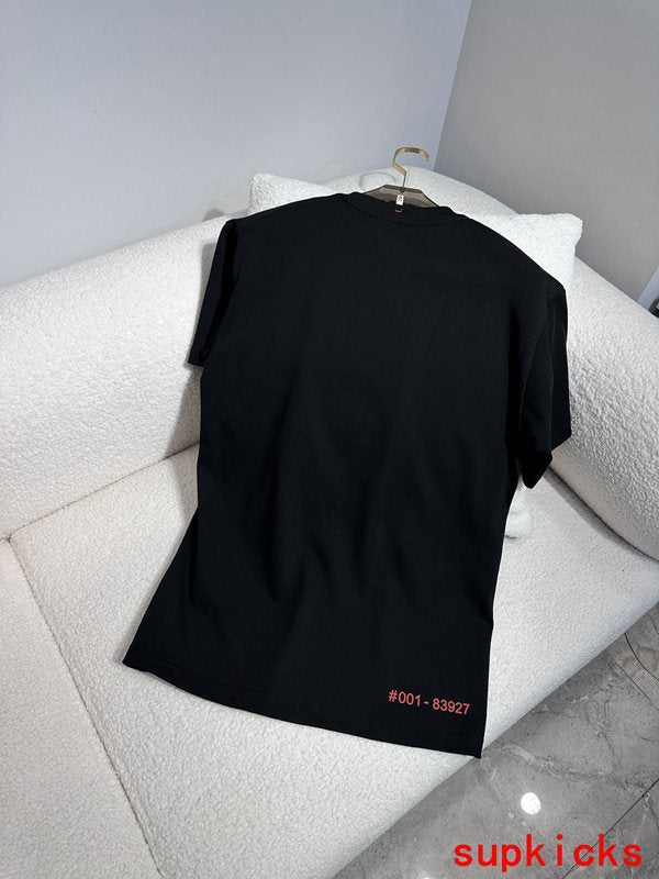 Front view of Moncler luxury clothing with monogram-inspired silhouette