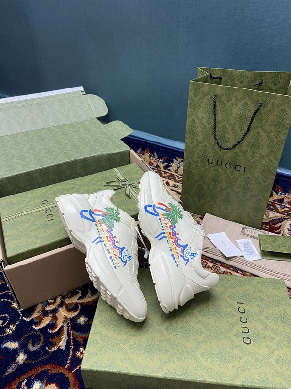 Gucci bold contrast luxury sneakers view 6 breathable knit upper