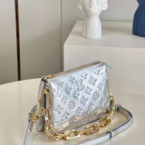 Handle and strap detail of statement refined women's handbag – women's premium purse