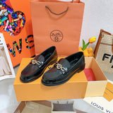 Louis Vuitton Beige Loafer Flats - Front View