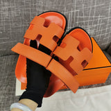Hermès Tan Espadrille Wedge Sandals - Front View