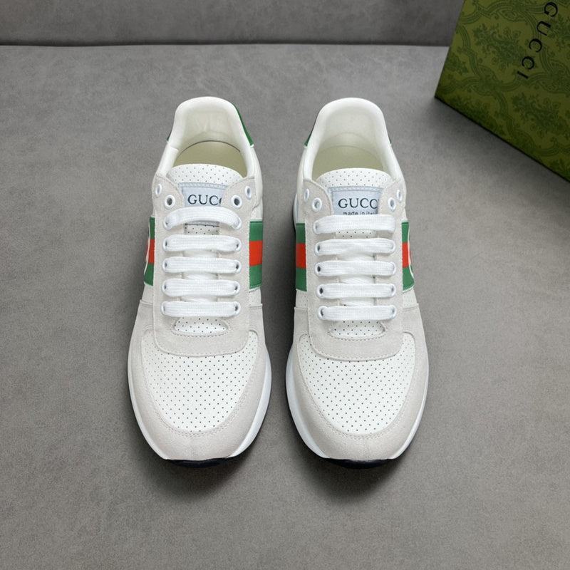 Gucci fresh white-and-black luxury sneakers view 10 breathable knit upper
