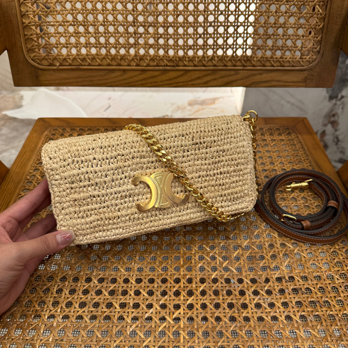 Celine Multipochette In Raffia Bag – luxury designer cel multipochette in raffia bag at Bellvora