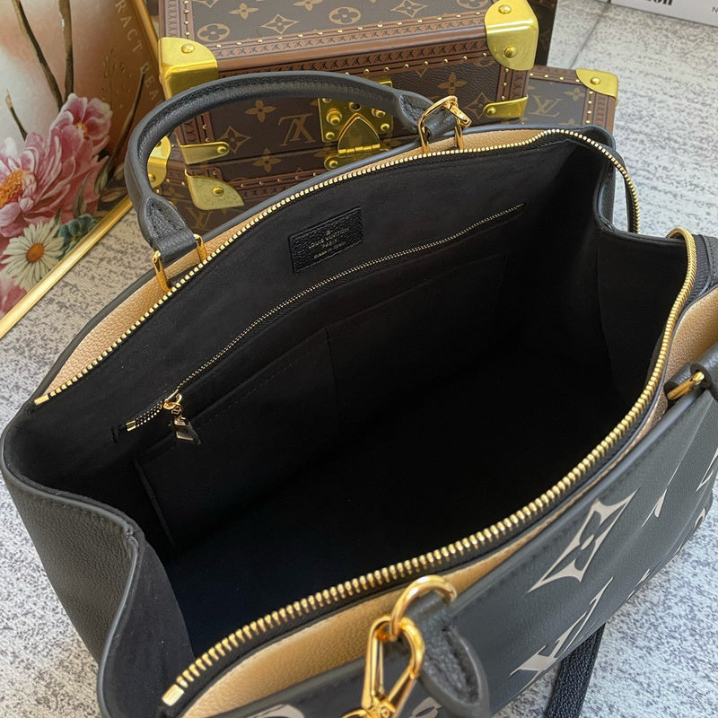 Back view of chic signature women's handbag – women's premium purse