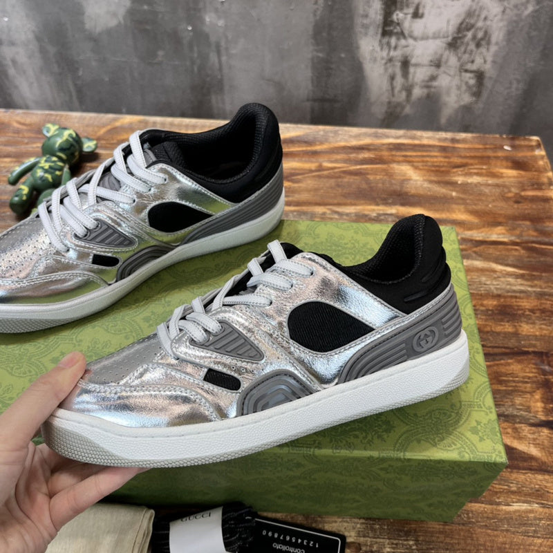 Gucci tonal black luxury sneakers view 7 padded collar comfort