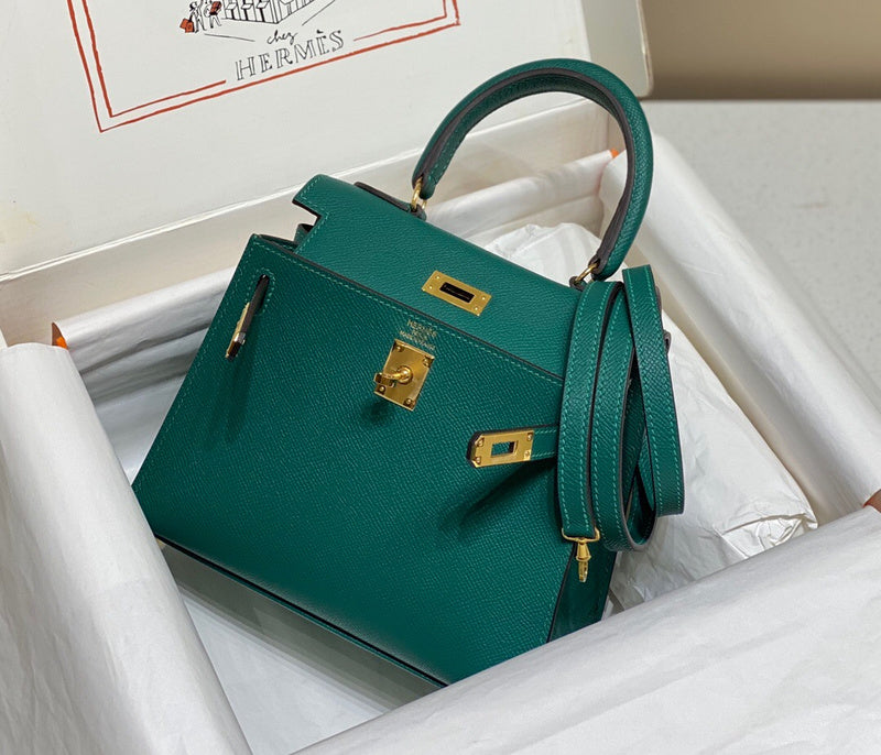 Side view of chic structured handbag