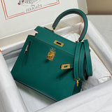 Side view of chic structured handbag