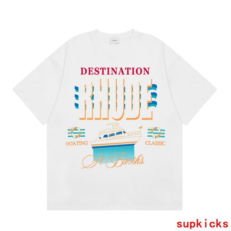 Back view of Rhude luxury clothing with relaxed-fit cut