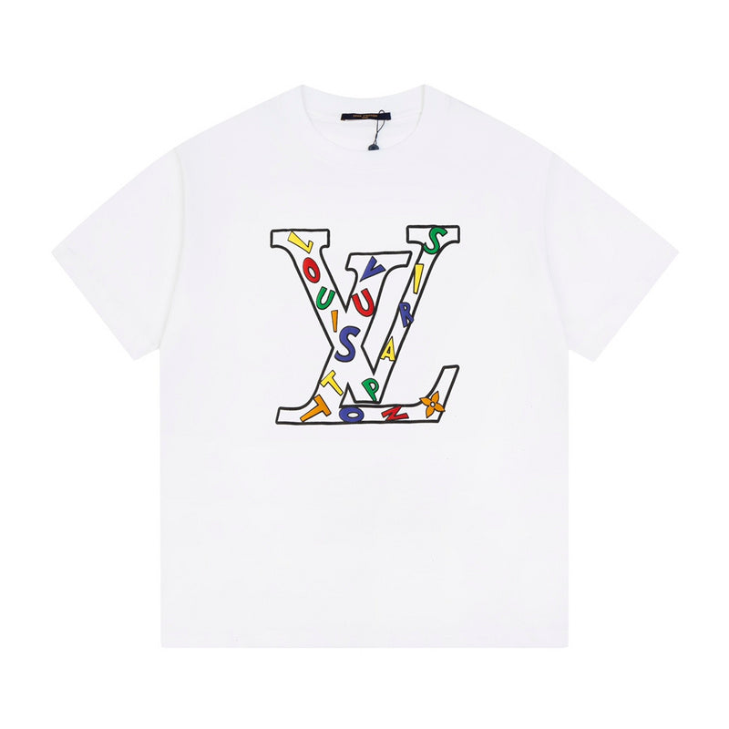 Close-up detail shot of Louis Vuitton cotton t-shirt with contemporary cut