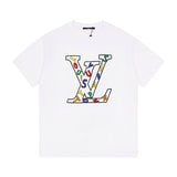Close-up detail shot of Louis Vuitton cotton t-shirt with contemporary cut