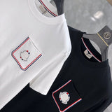 Full styled look of Moncler luxury clothing with relaxed-fit cut