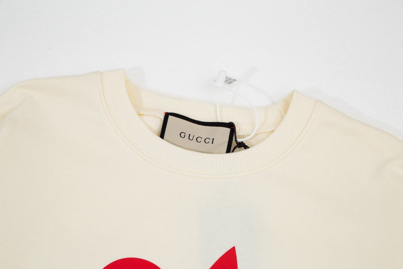 Close-up detail shot of Gucci luxury clothing with streetwear-inspired cut