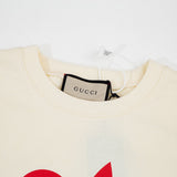 Close-up detail shot of Gucci luxury clothing with streetwear-inspired cut