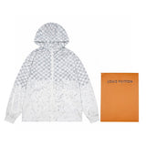 Full styled look of Louis Vuitton luxury clothing with monogram-inspired silhouette