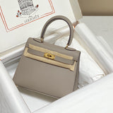 Side view of chic structured handbag