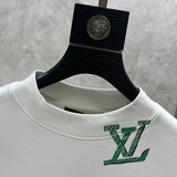Full styled look of Louis Vuitton luxury clothing with monogram-inspired silhouette