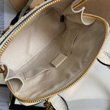 Close-up detail of structured chic women's handbag – women's statement bag
