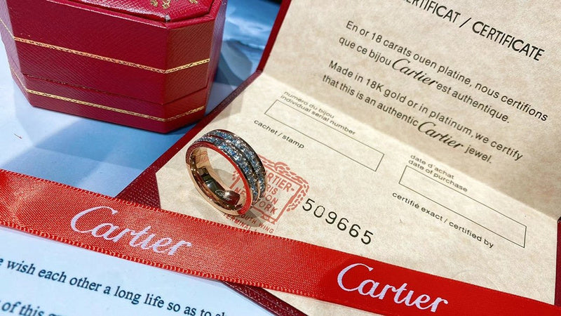 Side view of Cartier unisex jewelry piece