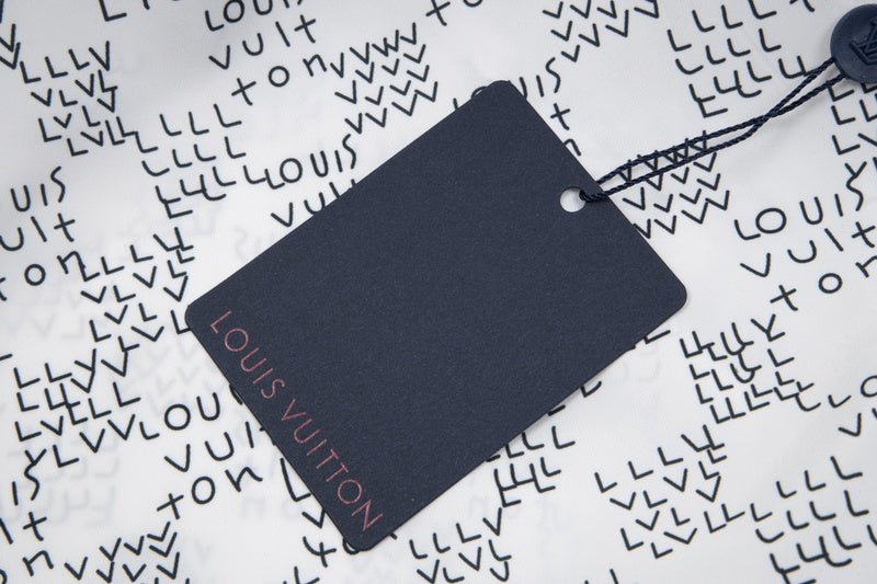 Back view of Louis Vuitton luxury clothing with monogram-inspired silhouette