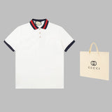 Back view of Polo cotton polo shirt with logo-detail design