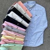 Front view of Lacoste luxury clothing with logo-detail design