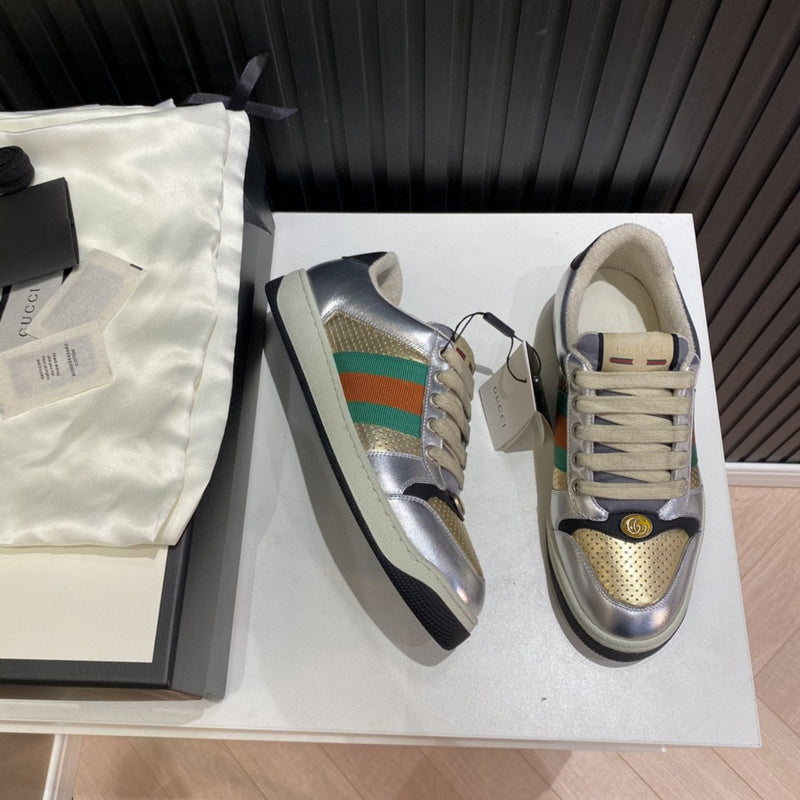 Gucci clean off-white luxury sneakers view 6 bold athletic profile