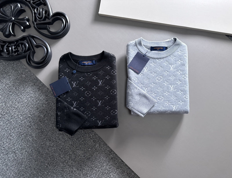 Side profile of Louis Vuitton luxury clothing with logo-detail design