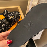 Louis Vuitton Grey Slingback Heels - Detail Shot of Craftsmanship