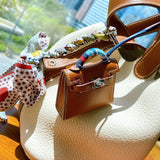 Side view of contemporary structured handbag