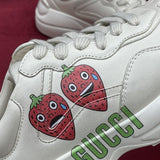 Gucci soft grey luxury sneakers view 7 bold athletic profile