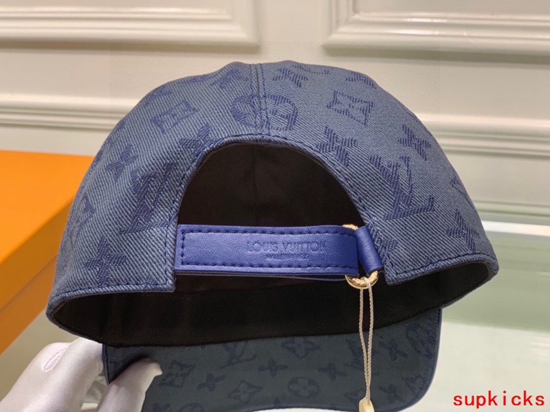 Close-up detail view of Louis Vuitton unisex cap
