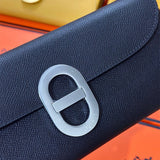 Side view of effortless structured handbag