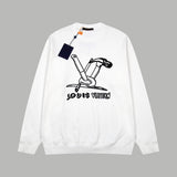 Back view of Louis Vuitton luxury clothing with signature branding