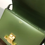 Top view of modern structured women's handbag – women's designer-style accessory