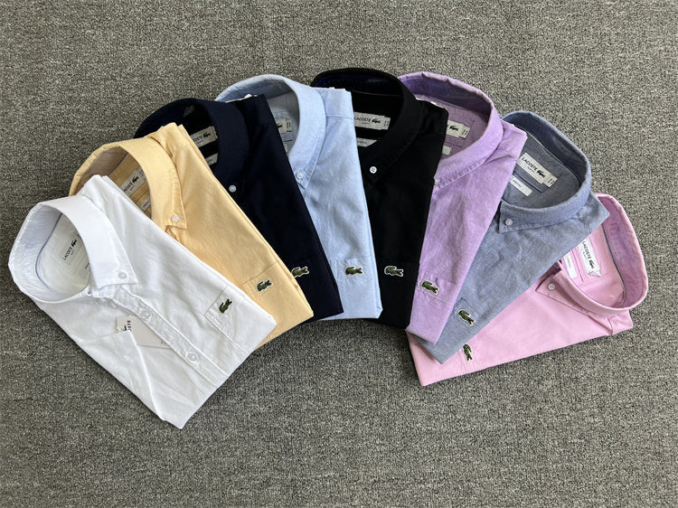 Full styled look of Lacoste luxury clothing with logo-detail design