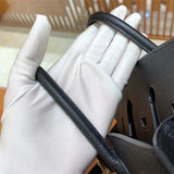 Side view of balanced structured handbag