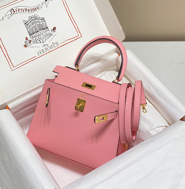Side view of chic structured handbag
