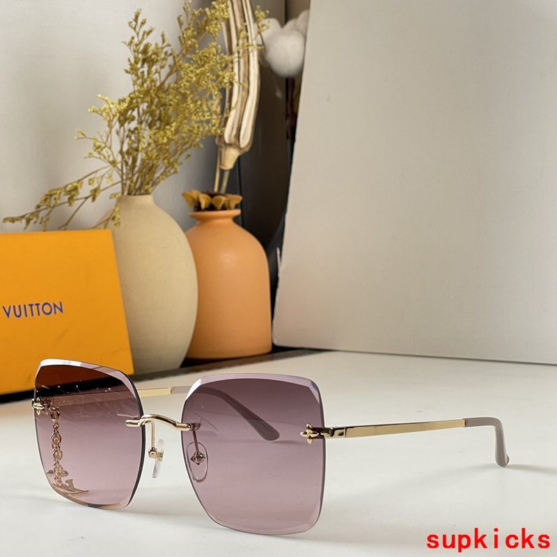Close-up detail view of Louis Vuitton unisex sunglasses
