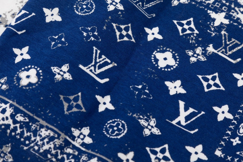 Front view of Louis Vuitton luxury clothing with signature branding