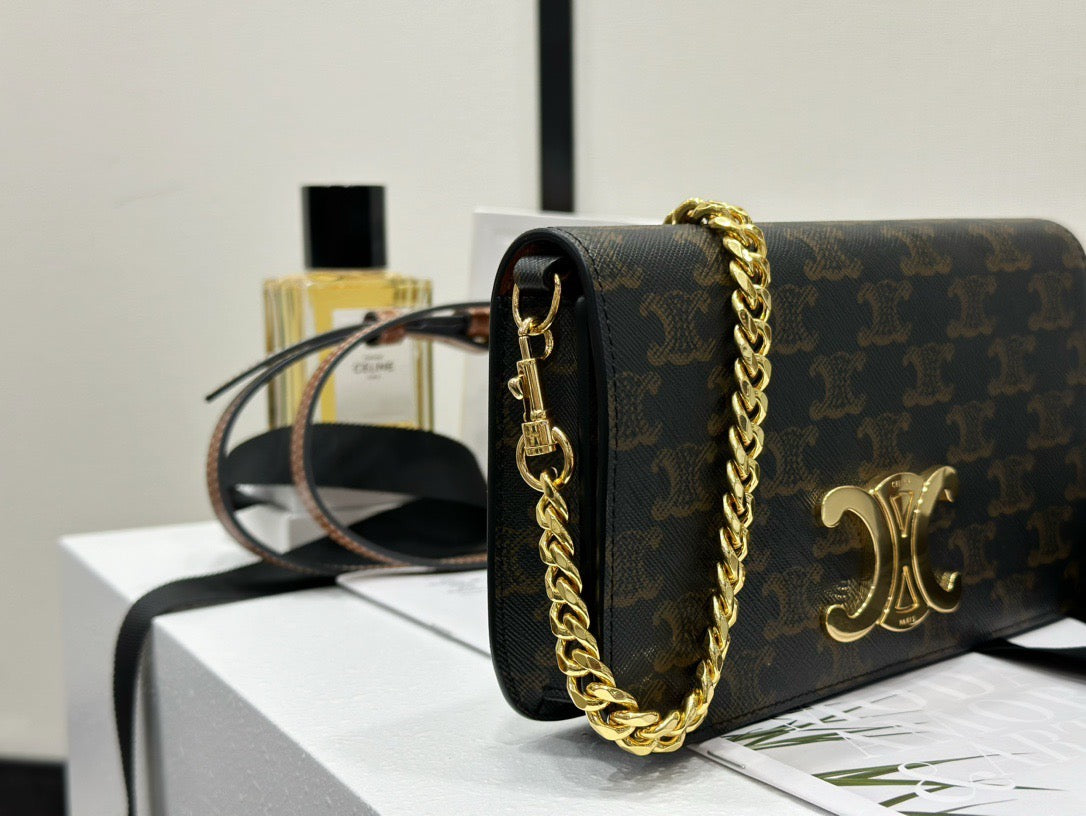 Celine Multipochette In Triomphe Canvas Bag detail shot – designer craftsmanship and quality