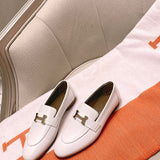 Hermès Grey Bow-Detail Flats - Back View