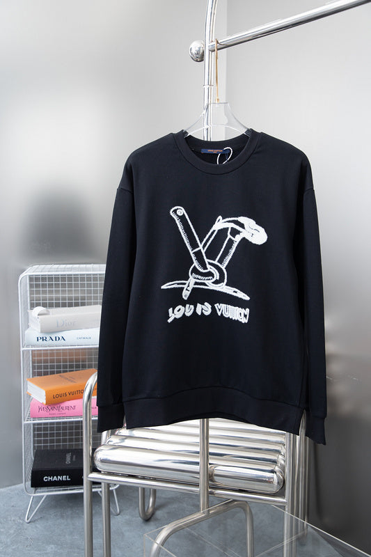 Front view of Louis Vuitton luxury clothing with relaxed-fit cut