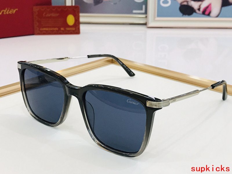 Close-up detail view of Cartier unisex sunglasses