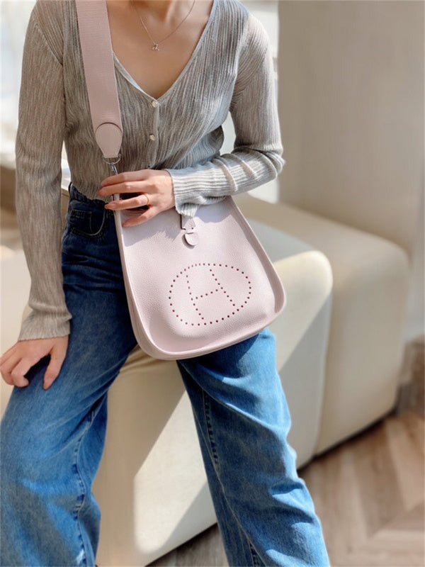 Side view of chic structured handbag